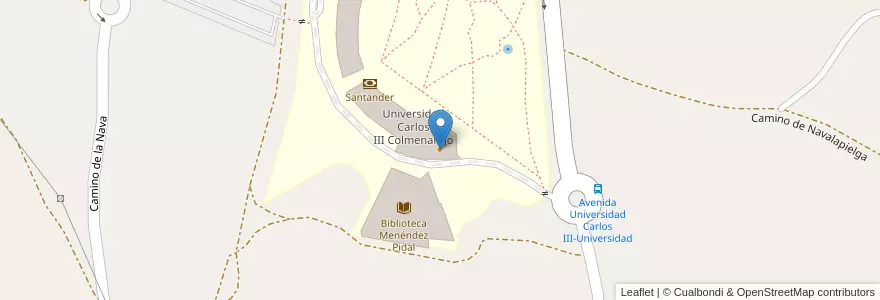 Mapa de ubicacion de Cafetería Universidad en Spagna, Comunidad De Madrid, Comunidad De Madrid, Cuenca Del Guadarrama, Colmenarejo.