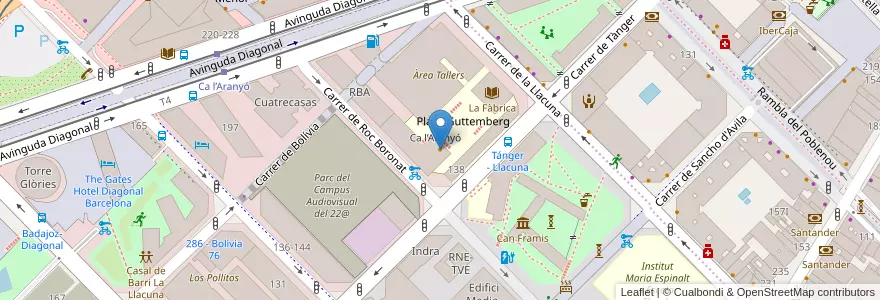 Mapa de ubicacion de Cafetería universitaria en İspanya, Catalunya, Barcelona, Barcelonès, Barcelona.
