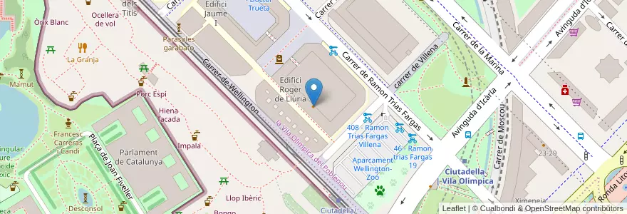 Mapa de ubicacion de Cafeteria UPF Roger de Lluria en إسبانيا, كتالونيا, برشلونة, بارسلونس, Barcelona.