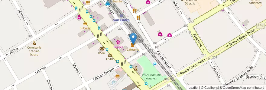 Mapa de ubicacion de Cafeteria en Argentinien, Provinz Buenos Aires, Partido De San Isidro, San Isidro.