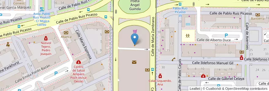 Mapa de ubicacion de Cafeterías El Corte Inglés en スペイン, アラゴン州, サラゴサ, Zaragoza, サラゴサ.