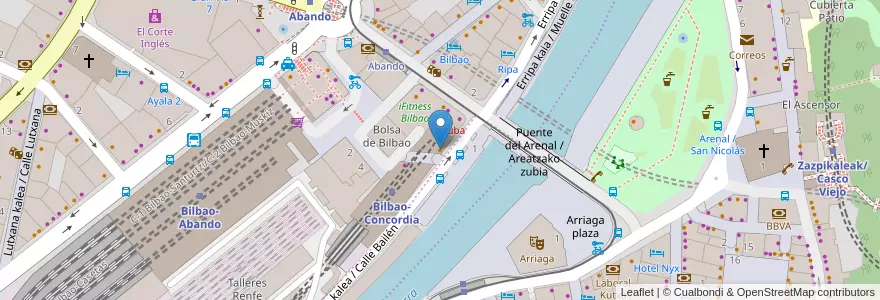 Mapa de ubicacion de CaFeve en スペイン, バスク州, Bizkaia, Bilboaldea, ビルバオ.