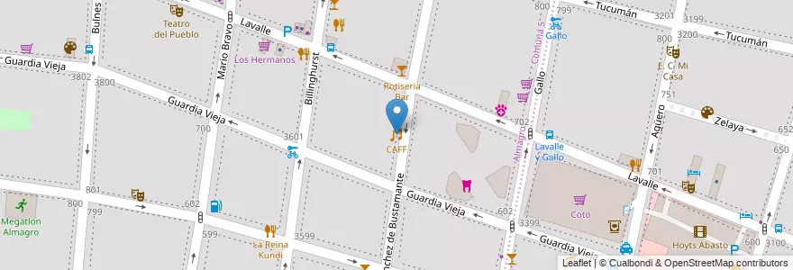 Mapa de ubicacion de CAFF, Almagro en Argentine, Ciudad Autónoma De Buenos Aires, Comuna 5, Buenos Aires.