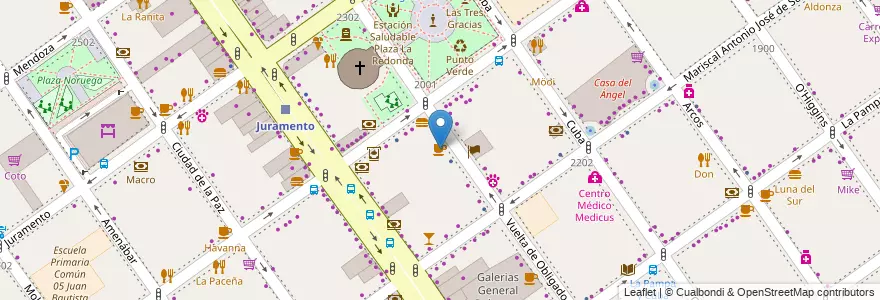 Mapa de ubicacion de Caffe del Doge, Belgrano en Argentinië, Ciudad Autónoma De Buenos Aires, Buenos Aires, Comuna 13.