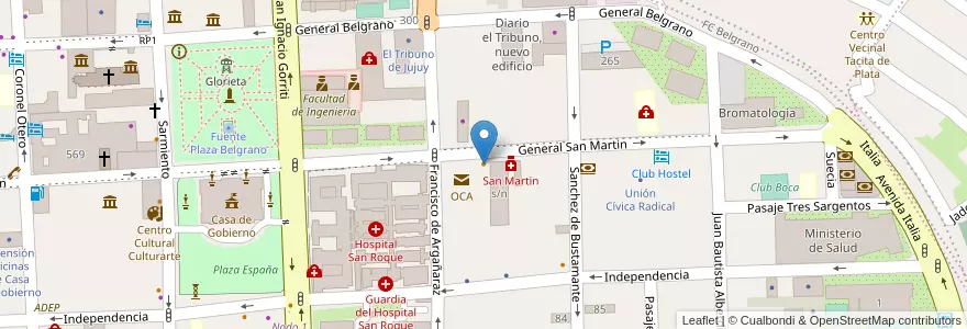 Mapa de ubicacion de Caffé Tabac en 阿根廷, Jujuy, Departamento Doctor Manuel Belgrano, Municipio De San Salvador De Jujuy.