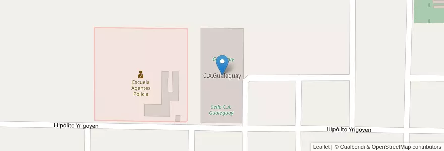 Mapa de ubicacion de C.A.Gualeguay en آرژانتین, استان انتره ریوس, Departamento Villaguay, Distrito Lucas Al Sud, Villaguay.