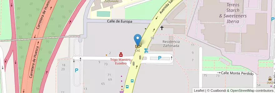 Mapa de ubicacion de CAI en 西班牙, Aragón, 萨拉戈萨, Zaragoza, 萨拉戈萨.