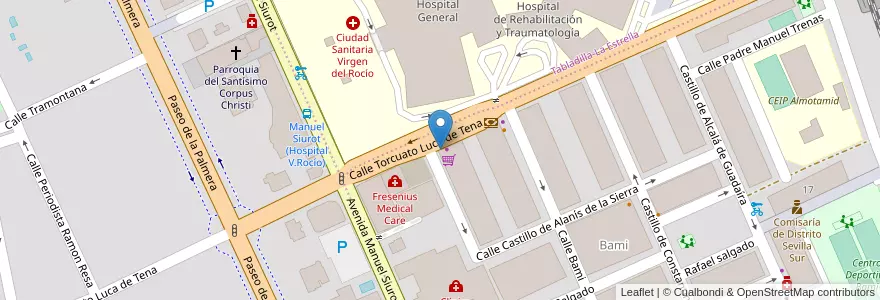 Mapa de ubicacion de Caixa en Spagna, Andalucía, Sevilla, Siviglia.
