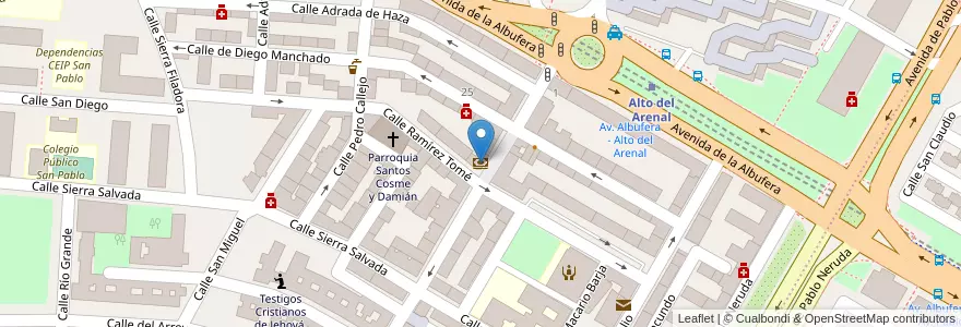 Mapa de ubicacion de Caixa Bank en 스페인, Comunidad De Madrid, Comunidad De Madrid, Área Metropolitana De Madrid Y Corredor Del Henares, 마드리드.