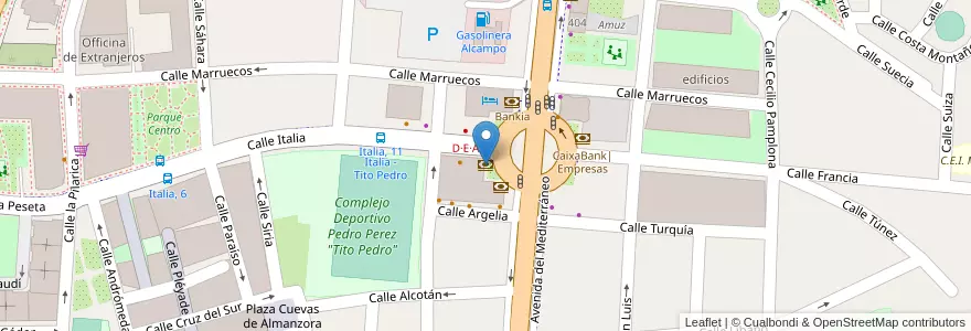 Mapa de ubicacion de Caixa Bank en スペイン, アンダルシア州, アルメリア, アルメリア.