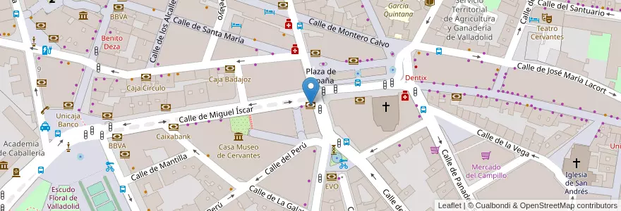 Mapa de ubicacion de Caixa Bank en اسپانیا, Castilla Y León, Valladolid, Valladolid.