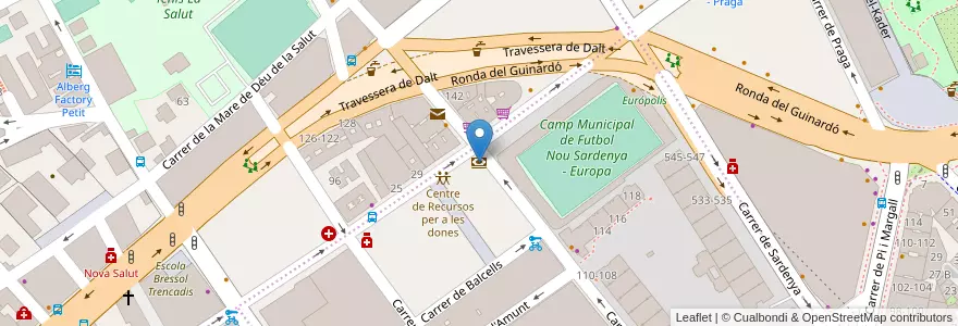Mapa de ubicacion de Caixa d'Enginyers en إسبانيا, كتالونيا, برشلونة, بارسلونس, Barcelona.