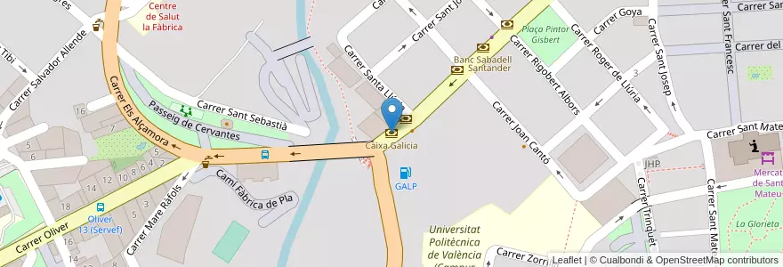 Mapa de ubicacion de Caixa Galicia en 西班牙, Comunitat Valenciana, Alacant / Alicante, L'Alcoià, Alcoi / Alcoy.
