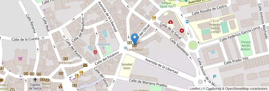 Mapa de ubicacion de Caixa Nova en Испания, Мадрид, Мадрид, Cuenca Alta Del Manzanares, Colmenar Viejo.