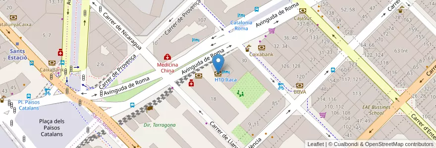 Mapa de ubicacion de Caixa Penedès en 西班牙, Catalunya, Barcelona, Barcelonès, Barcelona.