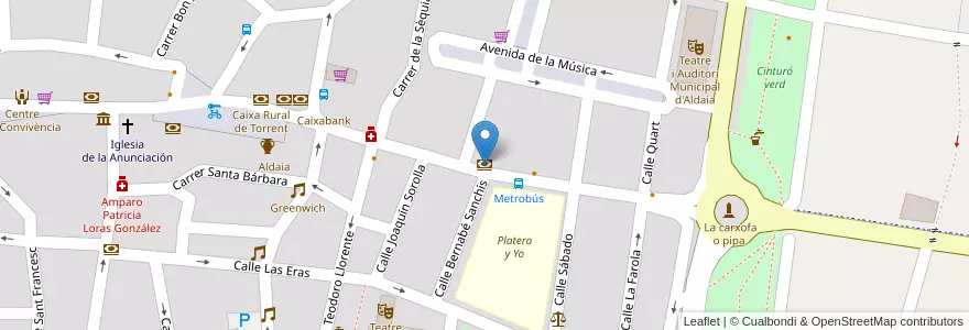 Mapa de ubicacion de Caixa popular en スペイン, バレンシア州, València / Valencia, L'Horta Oest, Aldaia.