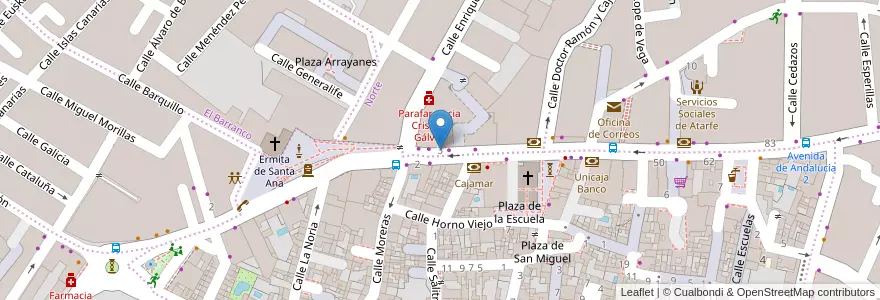 Mapa de ubicacion de Caixabank en スペイン, アンダルシア州, Granada, Comarca De La Vega De Granada, Atarfe.