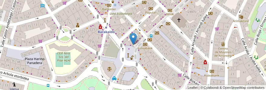 Mapa de ubicacion de CaixaBank en España, Euskadi, Bizkaia, Bilboaldea, Barakaldo.