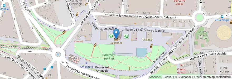Mapa de ubicacion de Caixabank en 스페인, Euskadi, Bizkaia, Bilboaldea, 빌바오.