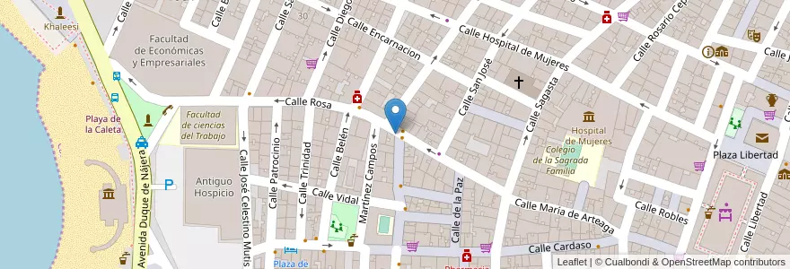Mapa de ubicacion de CaixaBank en 西班牙, 安达鲁西亚, 加的斯省, Bahía De Cádiz, Cádiz.