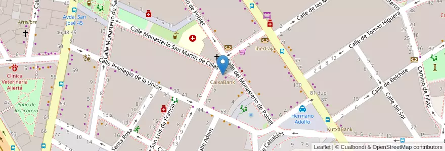 Mapa de ubicacion de CaixaBank en Spanje, Aragón, Zaragoza, Zaragoza, Zaragoza.