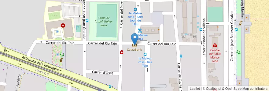 Mapa de ubicacion de CaixaBank en Spagna, Comunitat Valenciana, Valencia, Comarca De València, Valencia.