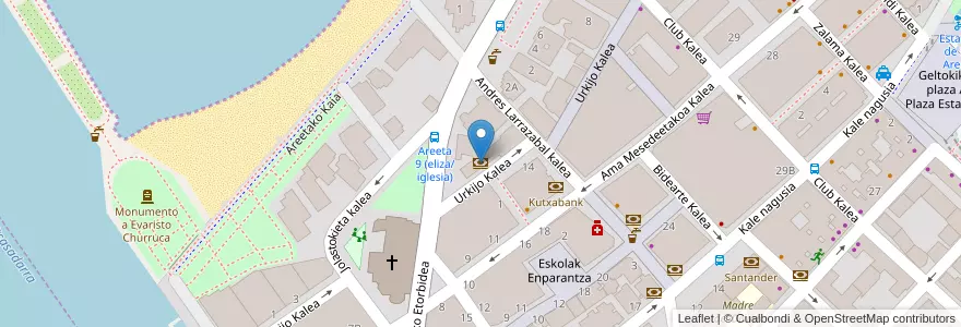 Mapa de ubicacion de CaixaBank en Spanien, Autonome Gemeinschaft Baskenland, Bizkaia, Bilboaldea, Getxo.