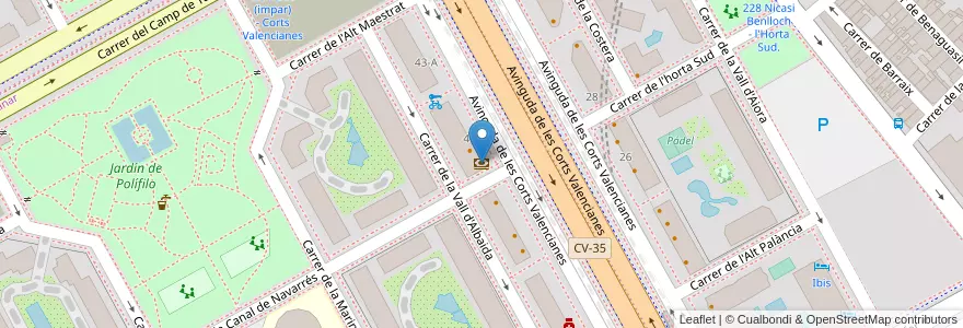 Mapa de ubicacion de CaixaBank en スペイン, バレンシア州, València / Valencia, Comarca De València, València.