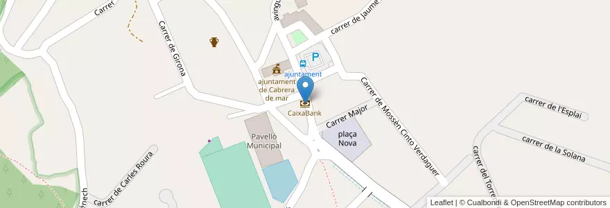 Mapa de ubicacion de CaixaBank en Sepanyol, Catalunya, Barcelona, Maresme, Cabrera De Mar.