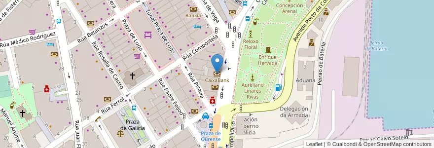 Mapa de ubicacion de CaixaBank en スペイン, ガリシア州, A Coruña, A Coruña, A Coruña.