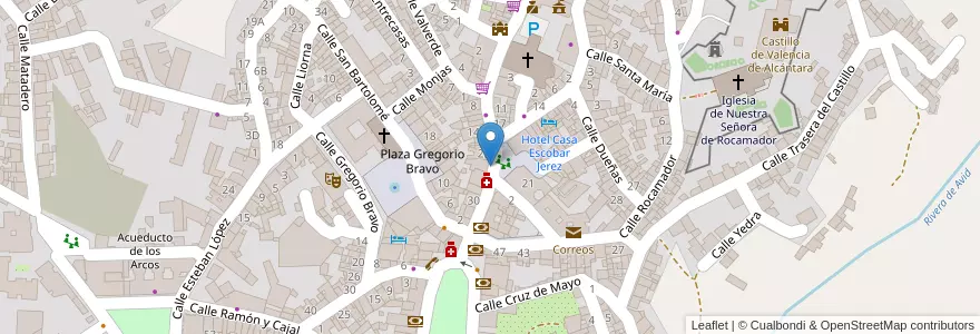 Mapa de ubicacion de Caixabank en Espanha, Estremadura, Cáceres, Valência De Alcântara, Valencia De Alcántara.