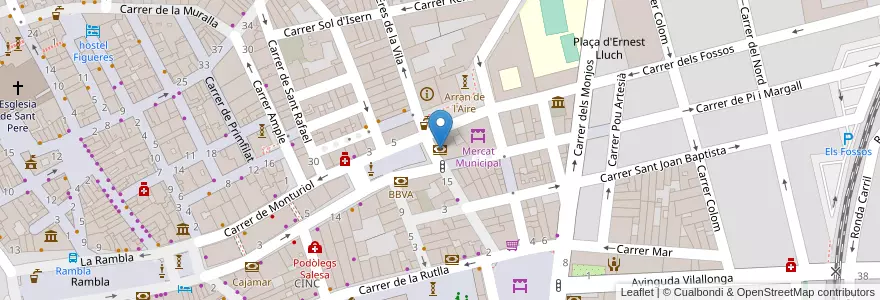 Mapa de ubicacion de Caixabank en إسبانيا, كتالونيا, جرندة, Alt Empordà, Figueres.