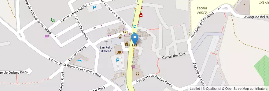 Mapa de ubicacion de Caixabank en España, Catalunya, Barcelona, Maresme, Alella.