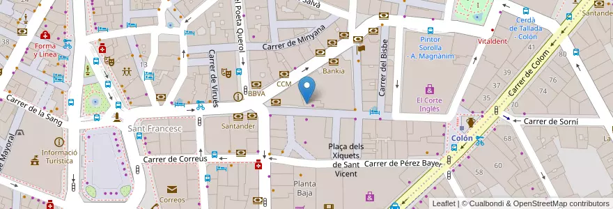Mapa de ubicacion de Caixabank en Espanha, Comunidade Valenciana, València / Valencia, Comarca De València, València.