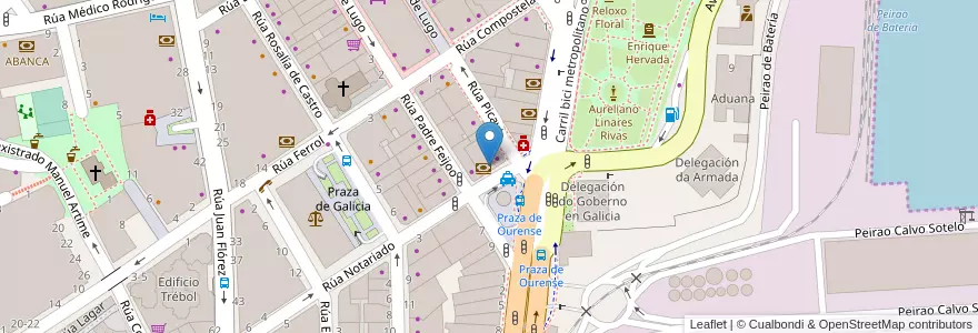 Mapa de ubicacion de Caixabank en İspanya, Galicia / Galiza, A Coruña, A Coruña, A Coruña.