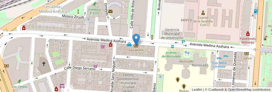 Mapa de ubicacion de Caixabank en 西班牙, 安达鲁西亚, Córdoba, Córdoba.