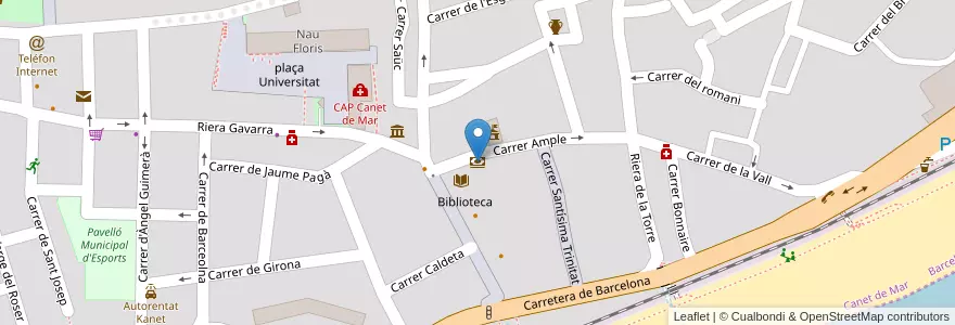 Mapa de ubicacion de Caixabank en スペイン, カタルーニャ州, Barcelona, Maresme, Canet De Mar.