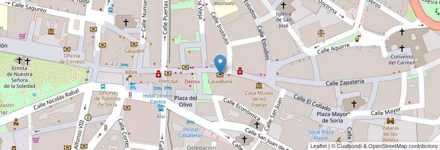 Mapa de ubicacion de CaixaBank en Испания, Кастилия И Леон, Soria, Soria, Comarca De Soria.