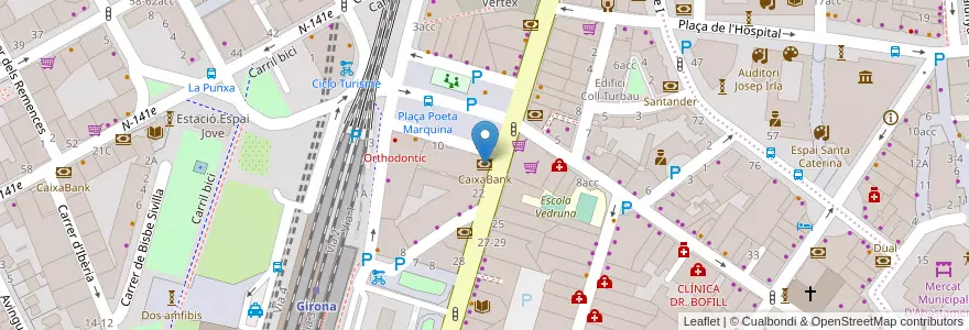 Mapa de ubicacion de CaixaBank en Spagna, Catalunya, Girona, Gironès, Girona.