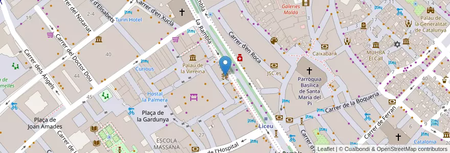 Mapa de ubicacion de Caixabank en 스페인, Catalunya, Barcelona, Barcelonès, 바르셀로나.