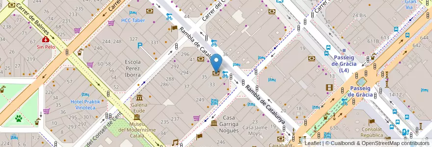 Mapa de ubicacion de Caixabank en 西班牙, Catalunya, Barcelona, Barcelonès, Barcelona.