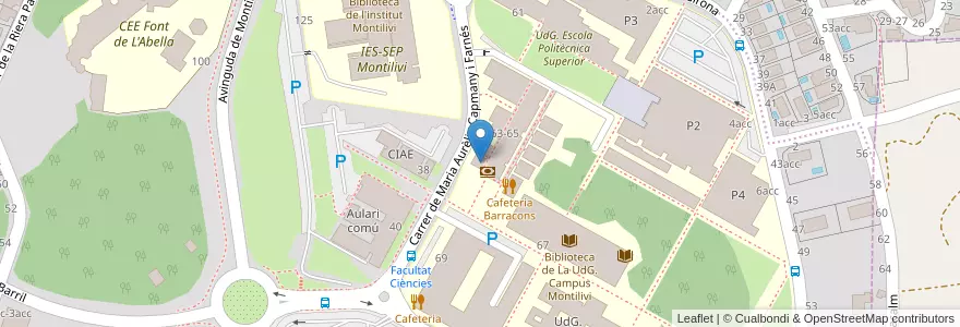 Mapa de ubicacion de Caixabank en スペイン, カタルーニャ州, ジローナ, Gironès, ジローナ.