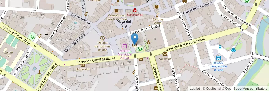 Mapa de ubicacion de Caixabank en اسپانیا, Catalunya, خرنا, Garrotxa, Olot.