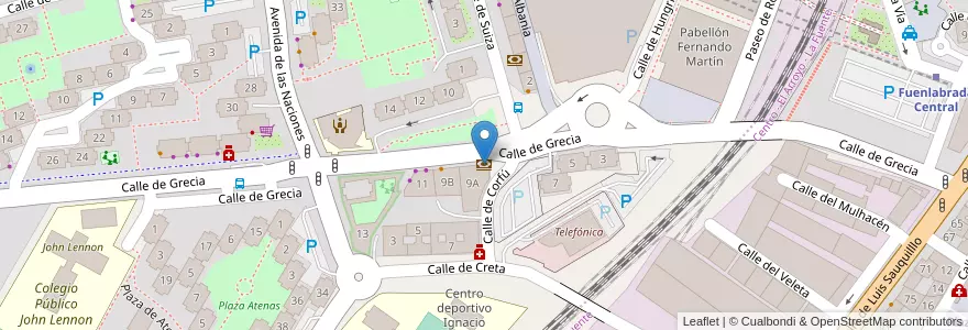 Mapa de ubicacion de Caixabank en 스페인, Comunidad De Madrid, Comunidad De Madrid, Área Metropolitana De Madrid Y Corredor Del Henares, Fuenlabrada.