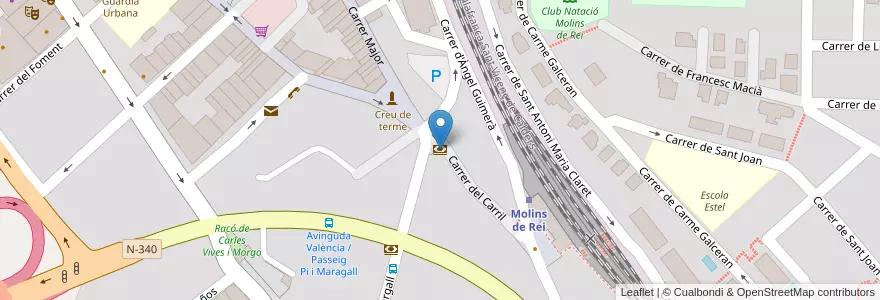 Mapa de ubicacion de Caixabank en Испания, Каталония, Барселона, Баш-Льобрегат, Molins De Rei.