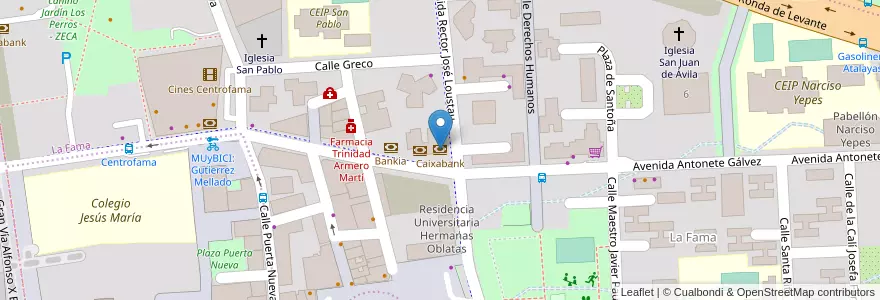 Mapa de ubicacion de Caixabank en スペイン, ムルシア州, ムルシア州, Área Metropolitana De Murcia, Murcia.