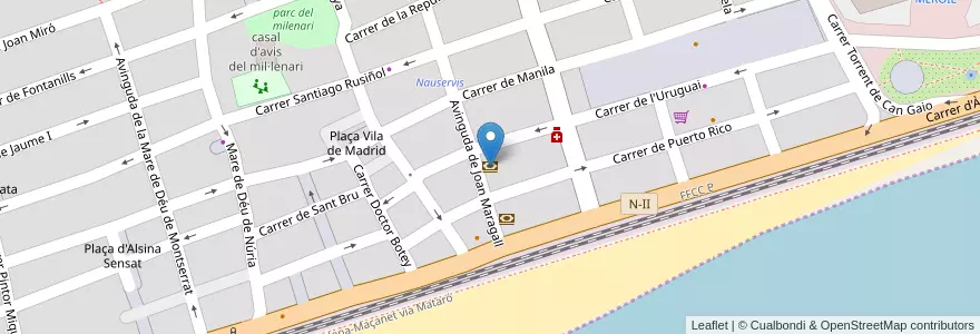 Mapa de ubicacion de Caixabank en Espagne, Catalogne, Barcelone, Maresme, El Masnou.