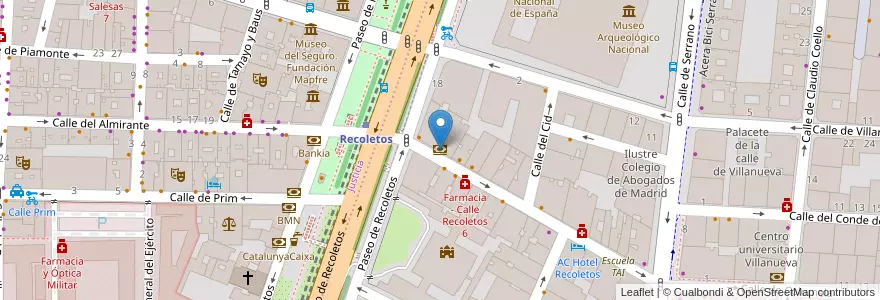 Mapa de ubicacion de CaixaBank en Spanien, Autonome Gemeinschaft Madrid, Autonome Gemeinschaft Madrid, Área Metropolitana De Madrid Y Corredor Del Henares, Madrid.