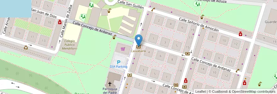Mapa de ubicacion de Caixabank en Espanha, Navarra, Navarra.