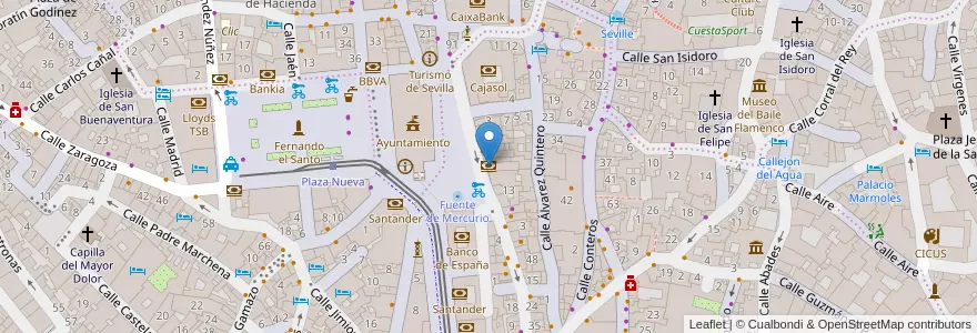 Mapa de ubicacion de Caixabank en 西班牙, 安达鲁西亚, Sevilla, Sevilla.
